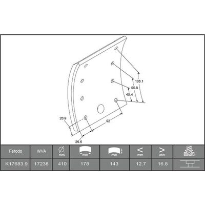SET REMBELEG BERAL 140 MM 16.7 MM